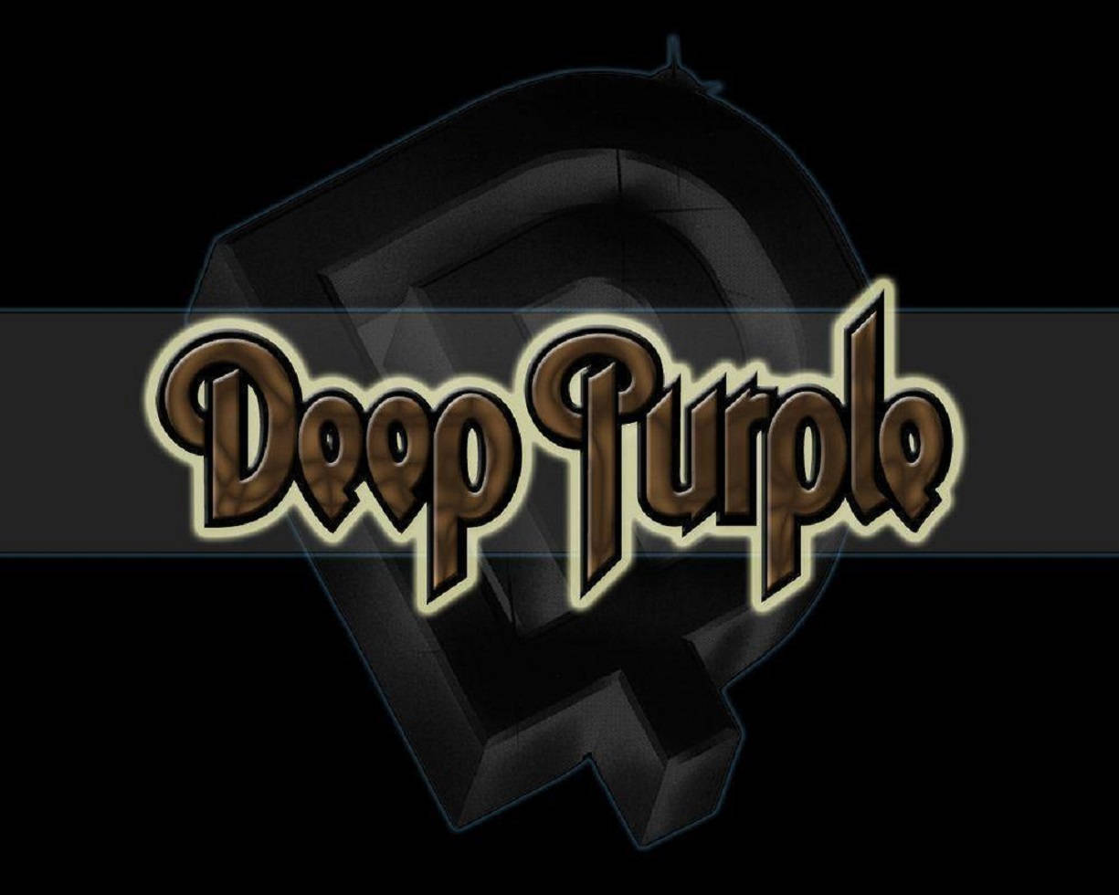 Deep Purple Logo Black Typography Background