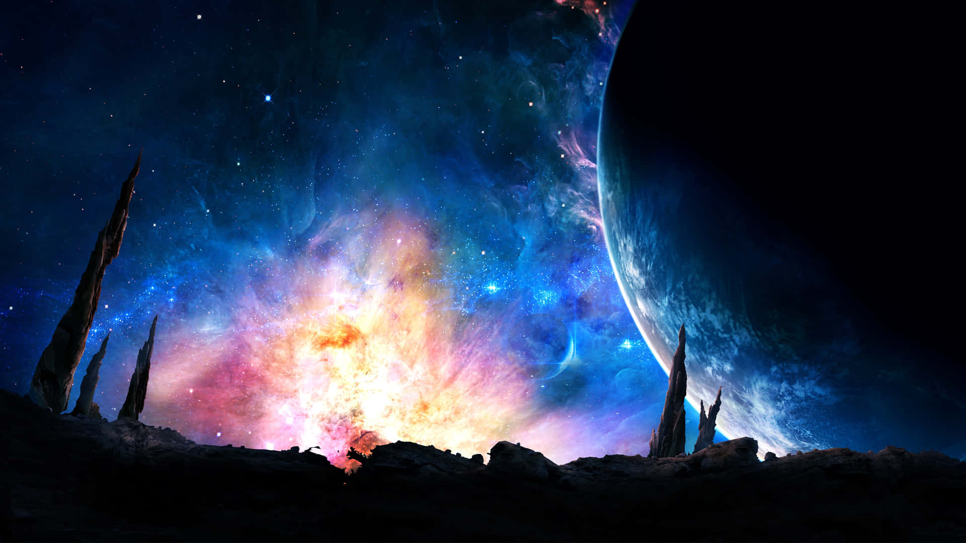 Deep Space Hd And Planet Background