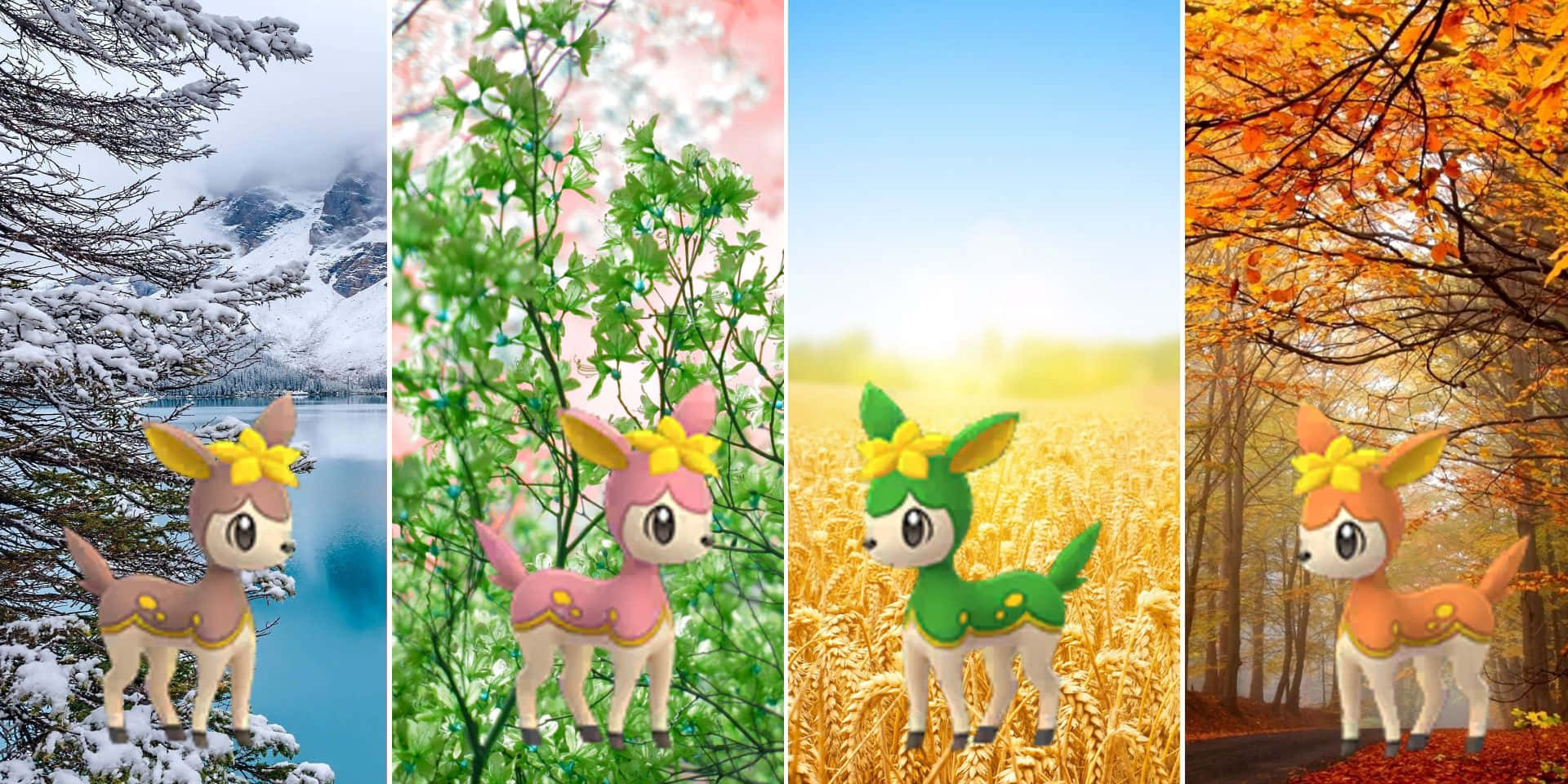 Deerling Seasonal Forms Illustration Background