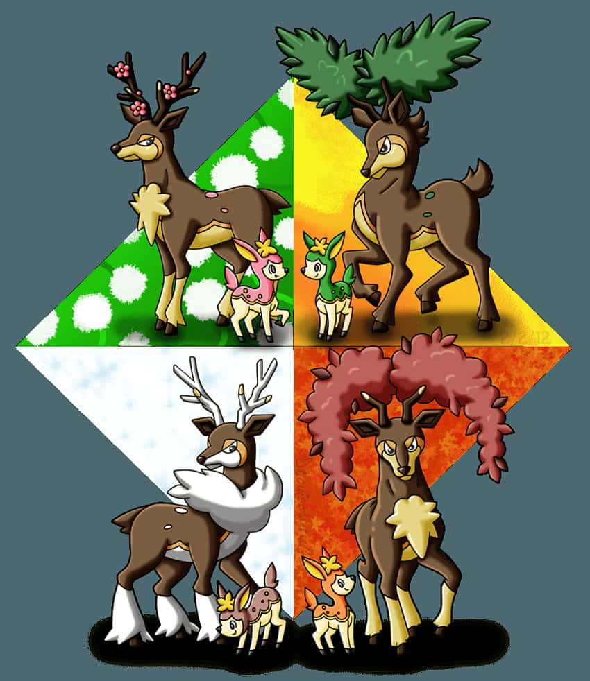 Deerling_ Seasons_ Forms_ Illustration Background
