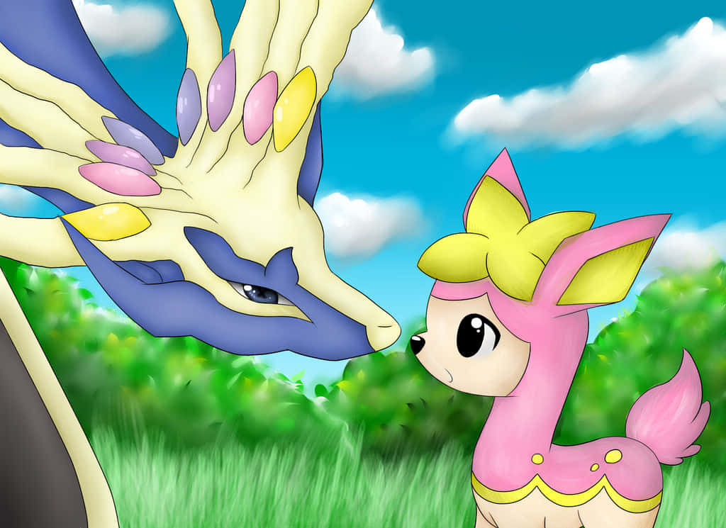 Deerlingand Legendary Pokemon Art Background