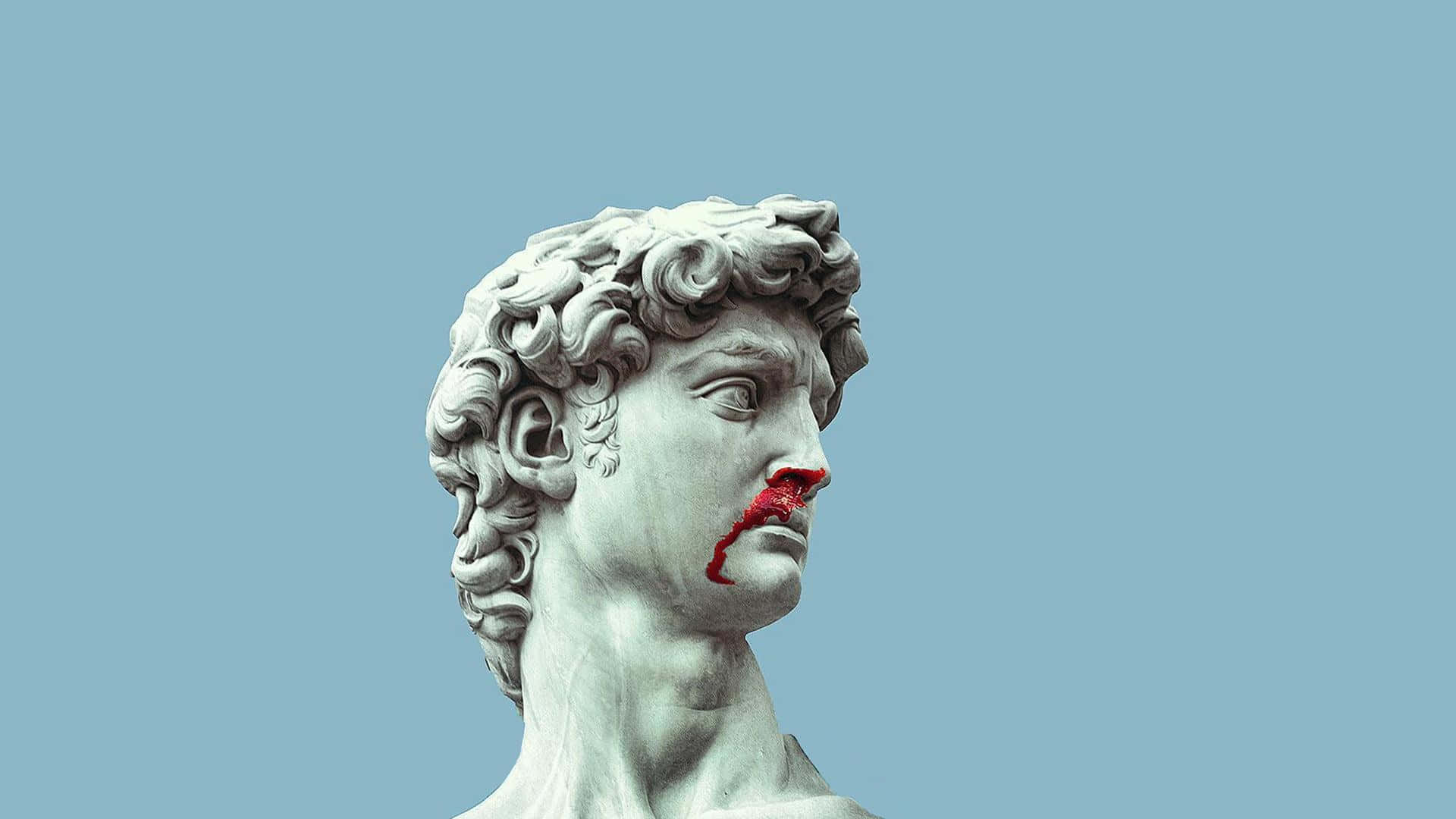 Defaced Classical Bust Statue Background