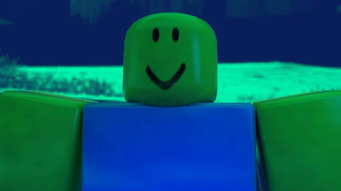 Default Character Roblox Blue And Green Background