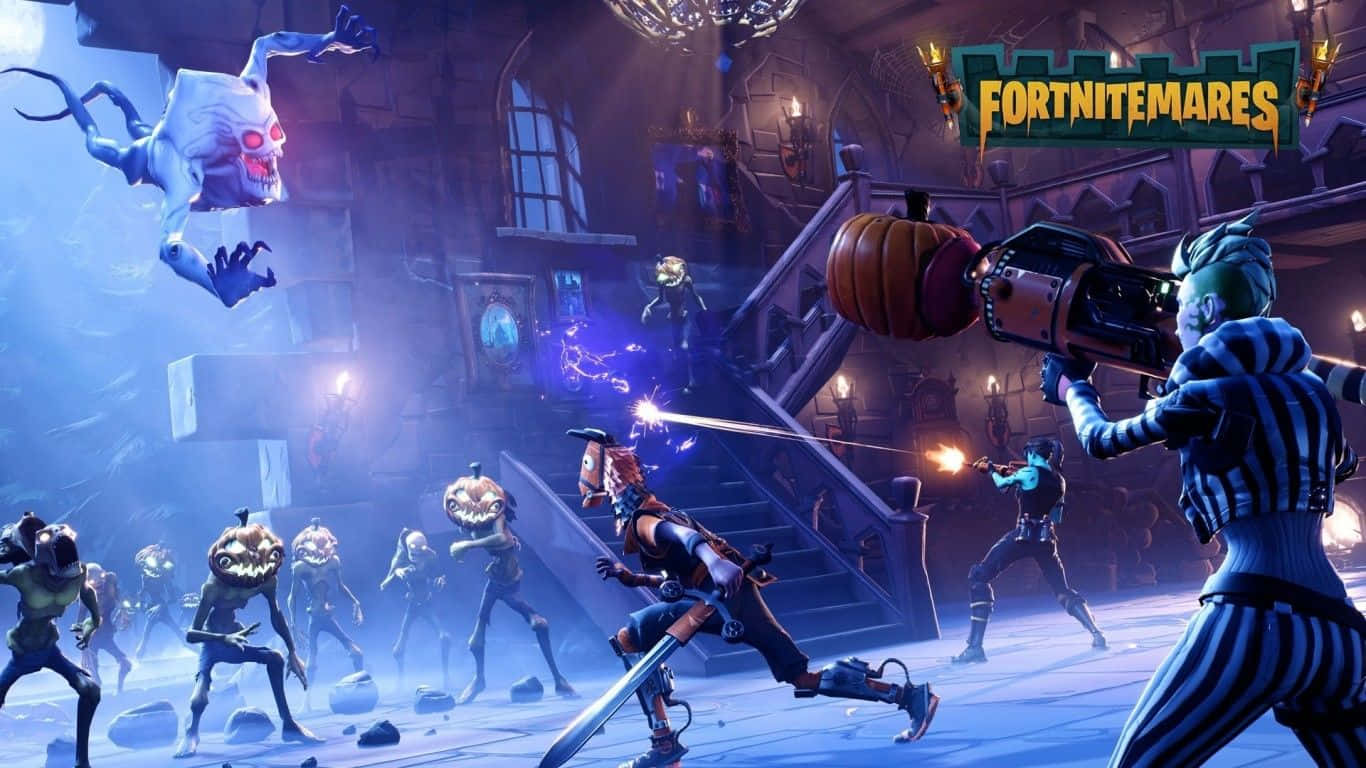 Defeat Your Enemies In Fortnite With A 1366x768 Resolution Background