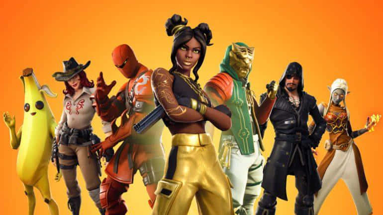 Defeat Your Opponents As Peely In Fortnite Background