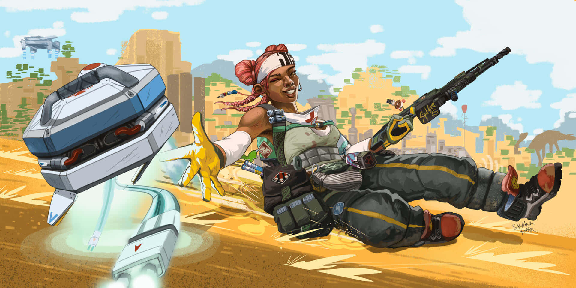 Defend Your Squad With Lifeline In Apex Legends Background