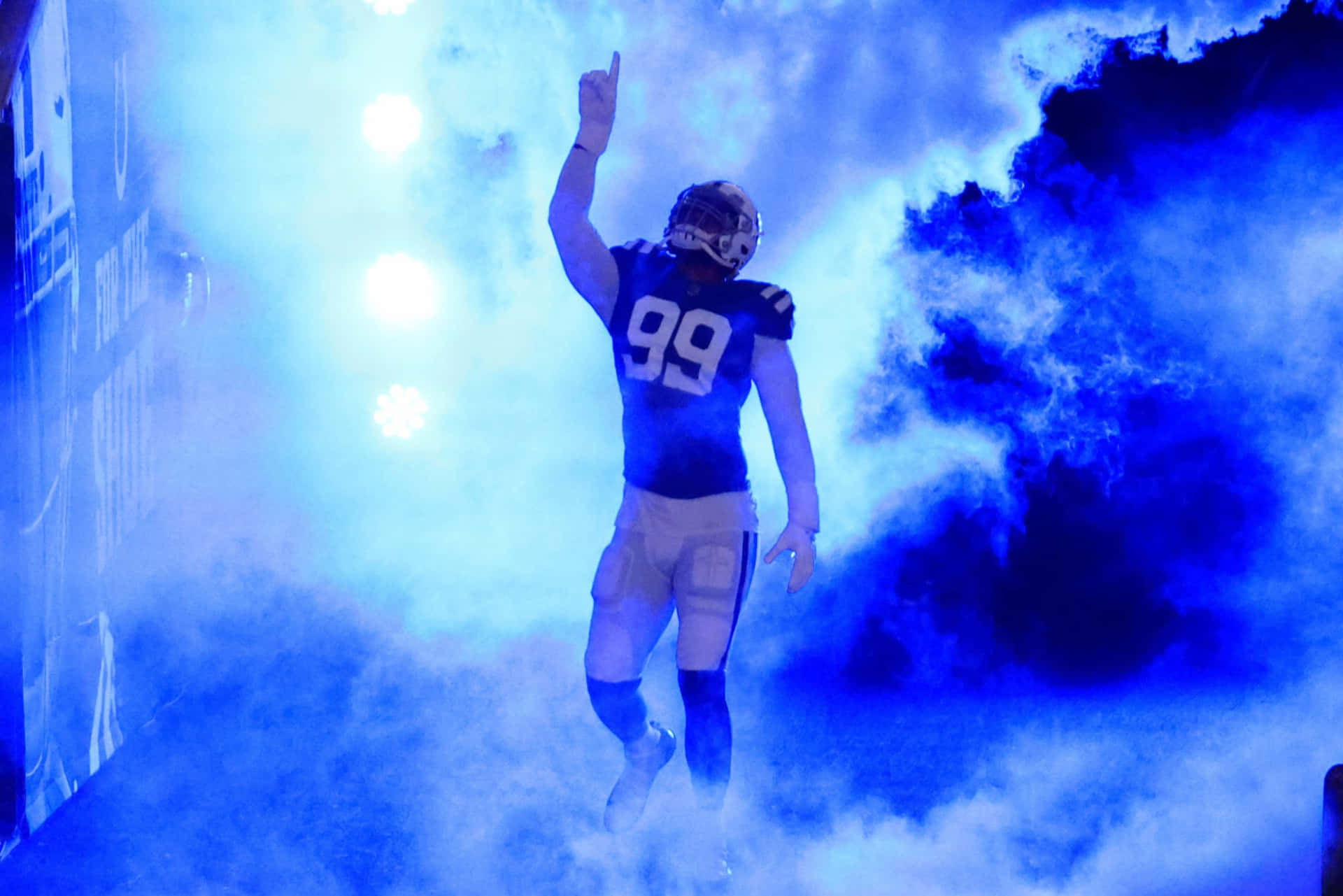 Deforest Buckner In Blue Smoke And Light Background