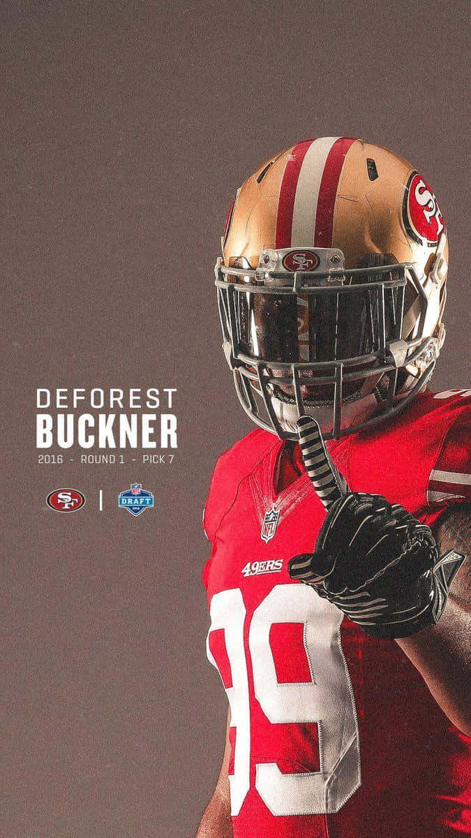Deforest Buckner Red Football Kit Poster Background