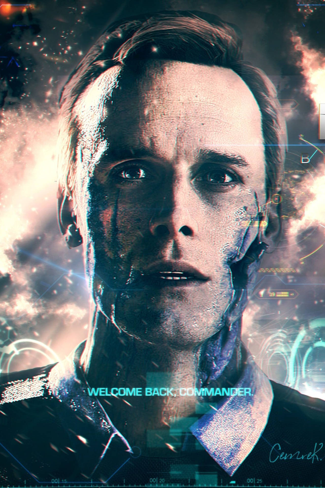 Deformed Connors' Face Detroit: Become Human Background