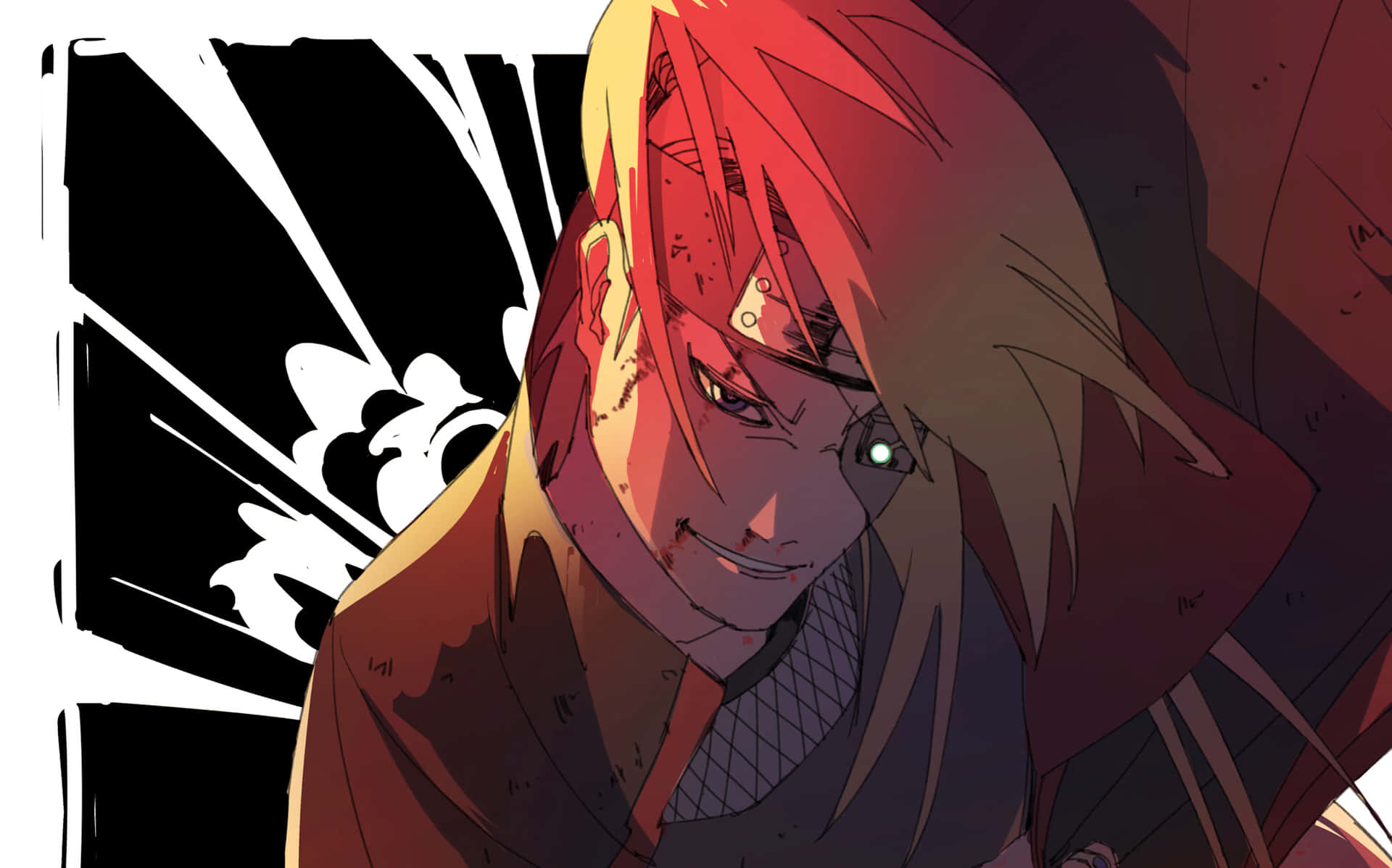 Deidara Bruised But Smiling Background