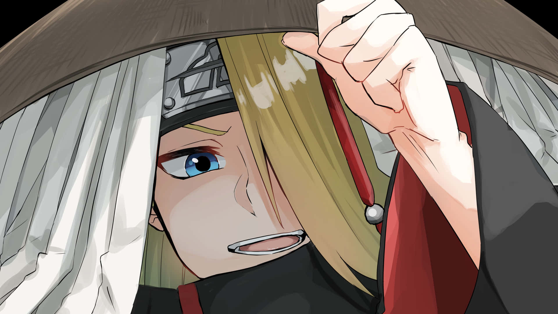 Deidara Close Up Smiling Background