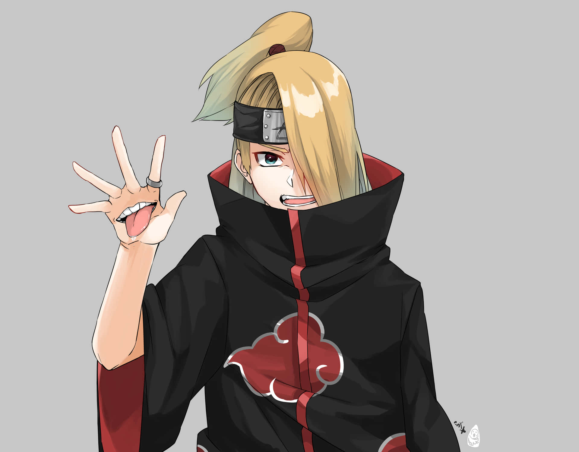 Deidara Showing Palm Mouth Background