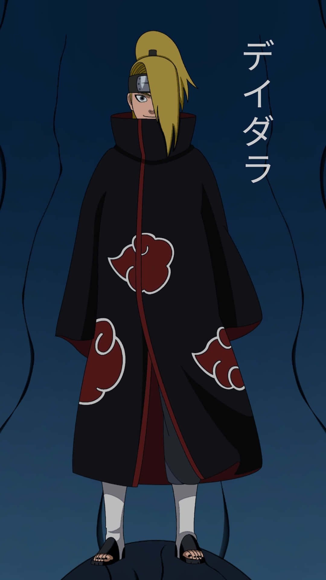 Deidara Standing Blue Phone Background