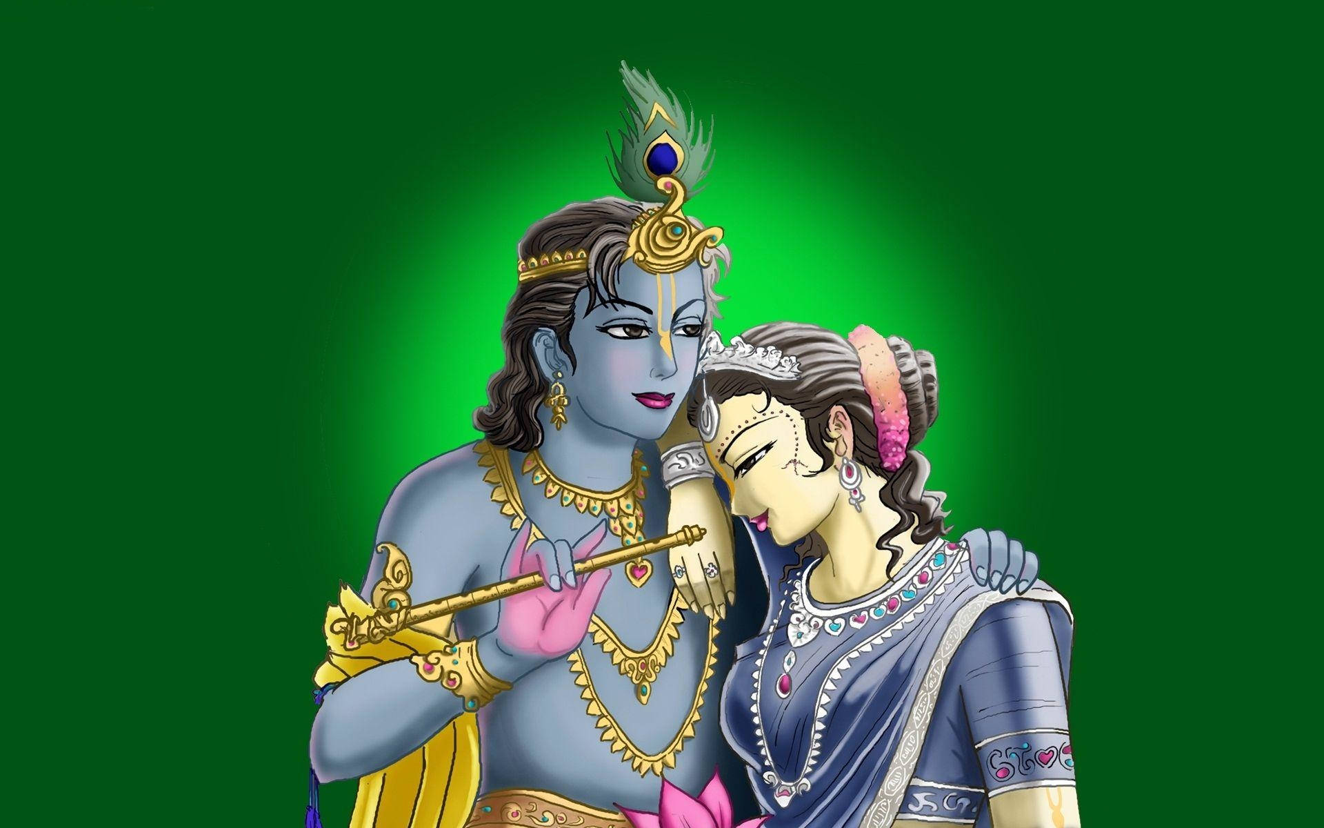 Deities Radha And Krishna Desktop Background