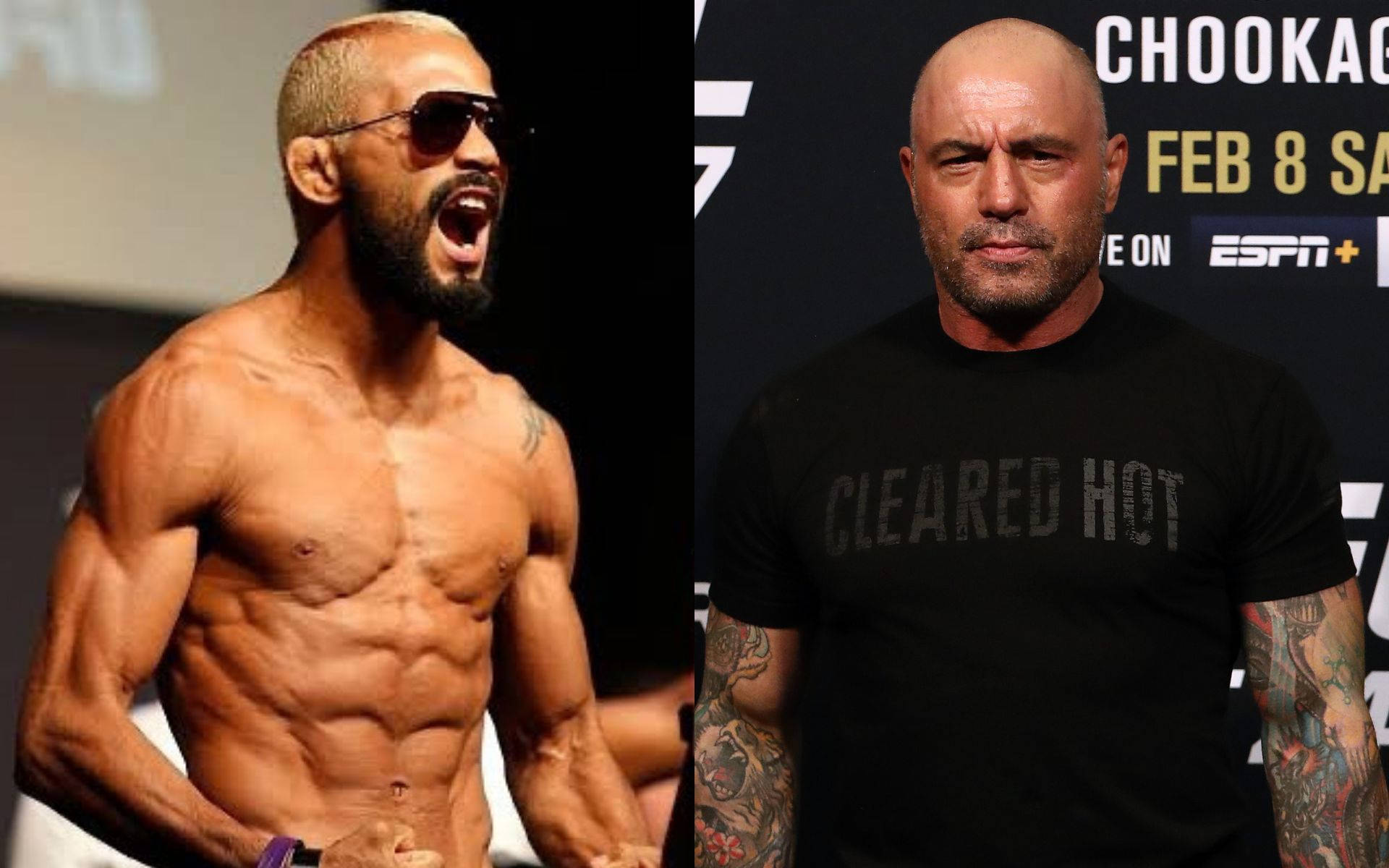 Deiveson Figueiredo And Joe Rogan Background