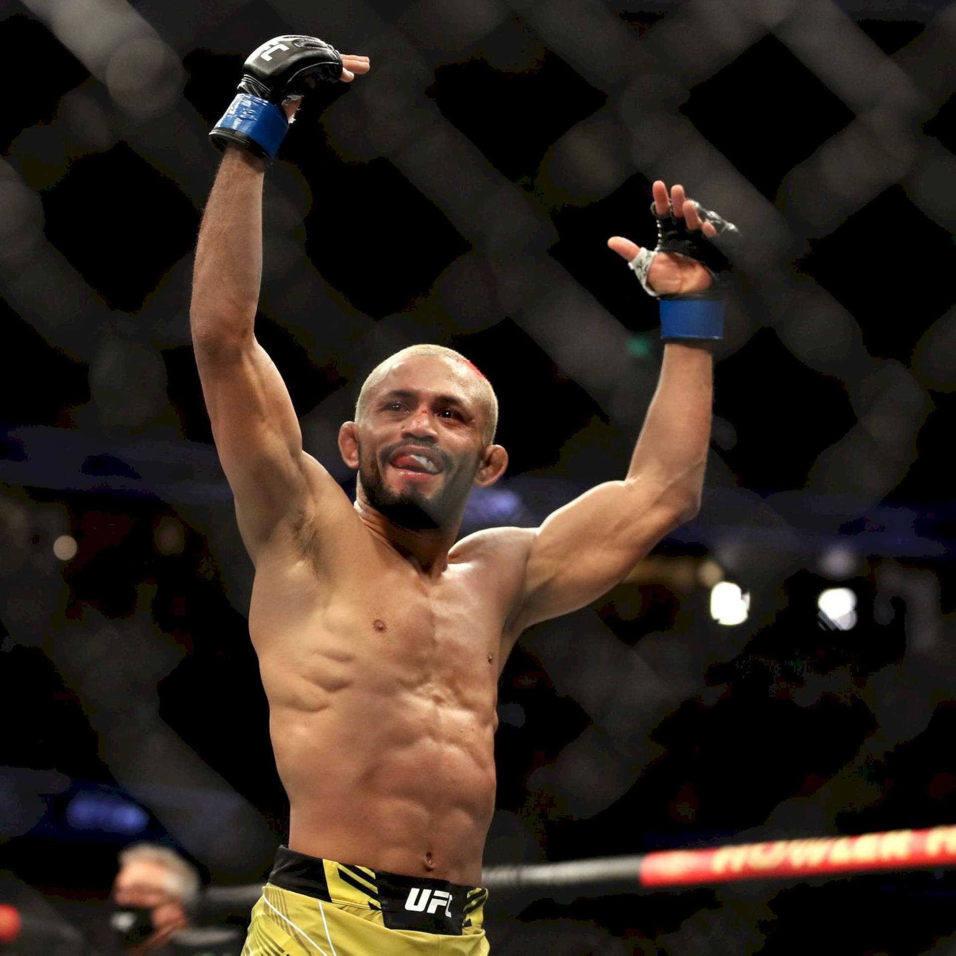 Deiveson Figueiredo Smiling In The Ring Background