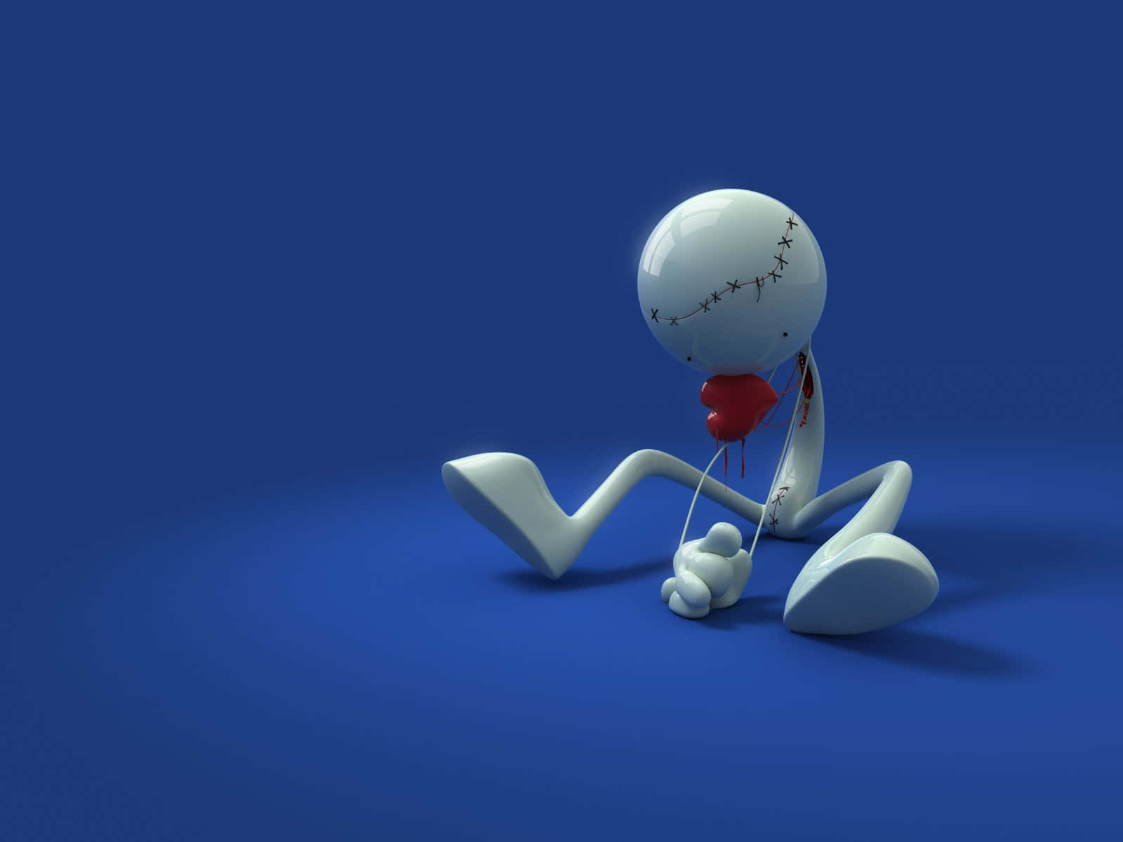 Dejected Animated Character Sitting Background