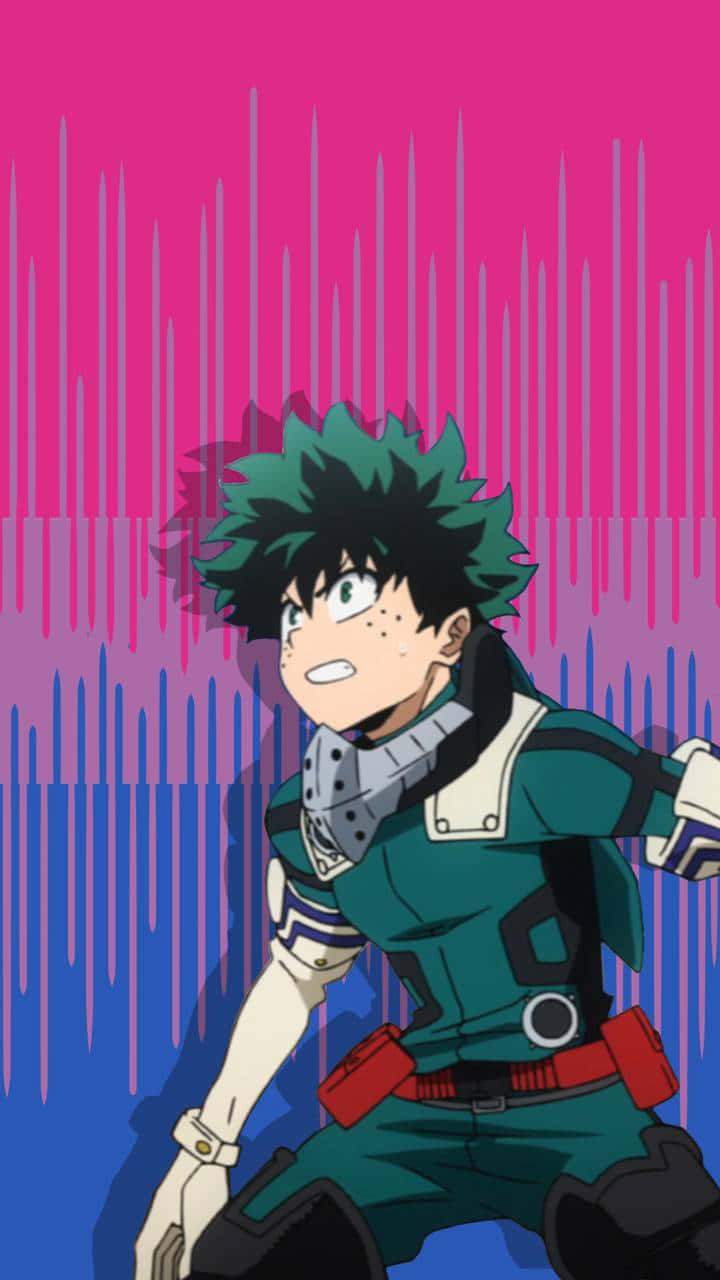 Deku Aesthetic Hero Outfit Preparing To Attack Background