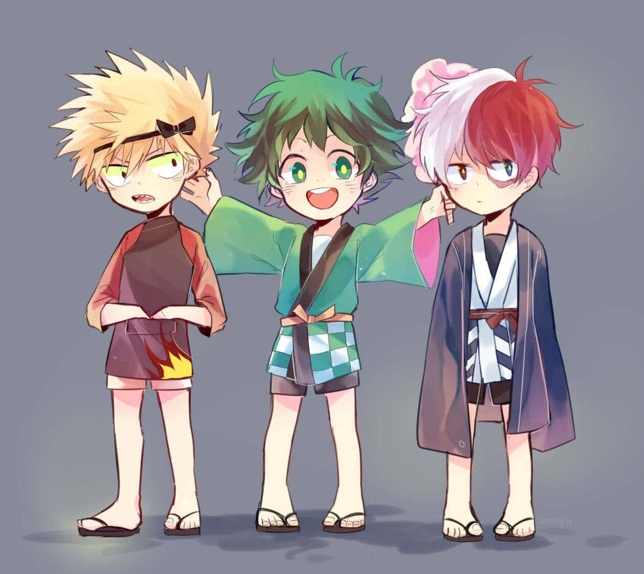 Deku And Todoroki And Bakugou