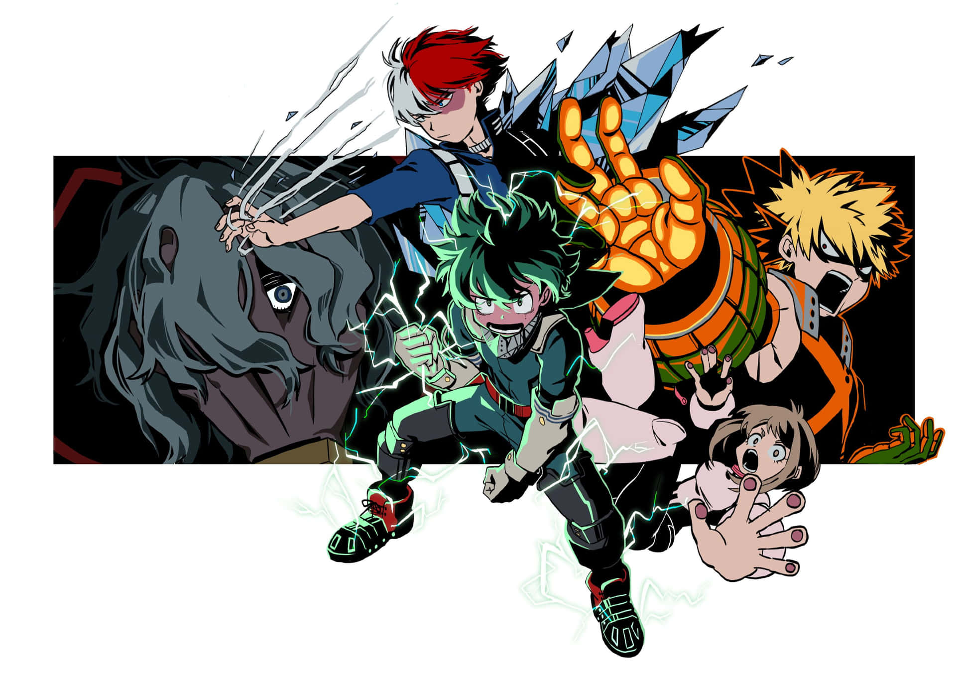 Deku And Todoroki - The Dynamic Duo Of Heroes Background