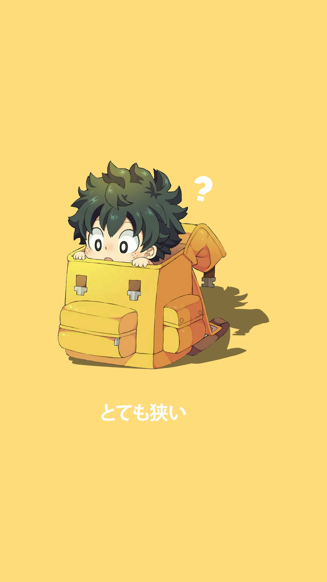 Deku Cute In A Yellow Bag Background