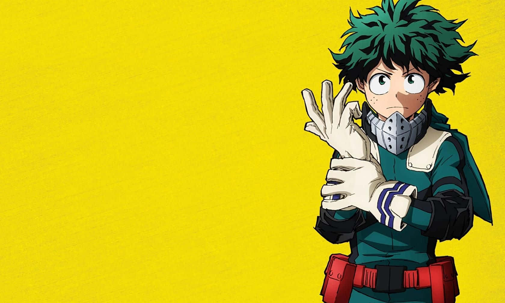 Deku My Hero Academia Anime Yellow Background Background
