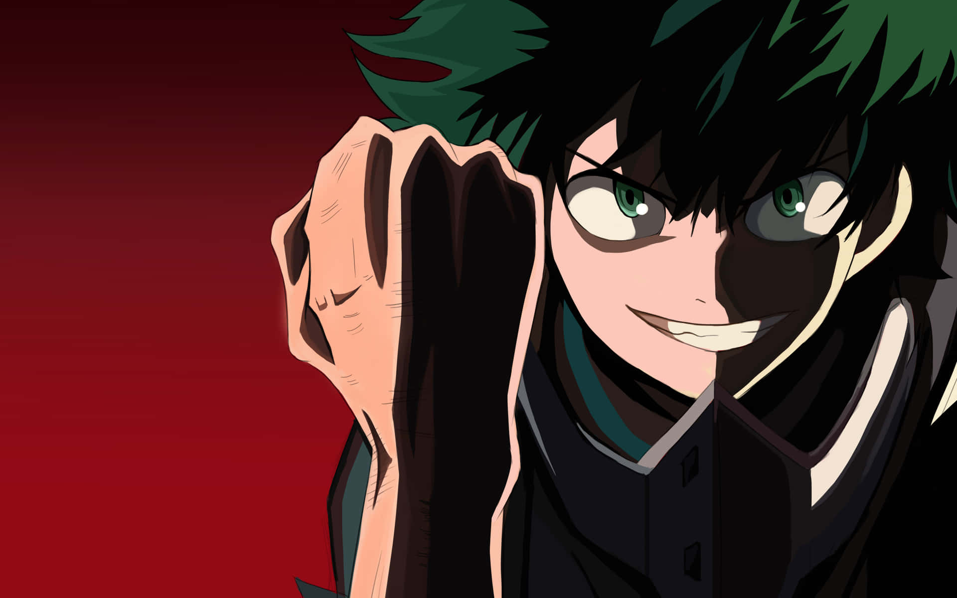 Deku Takes Flight In My Hero Academia Anime Background
