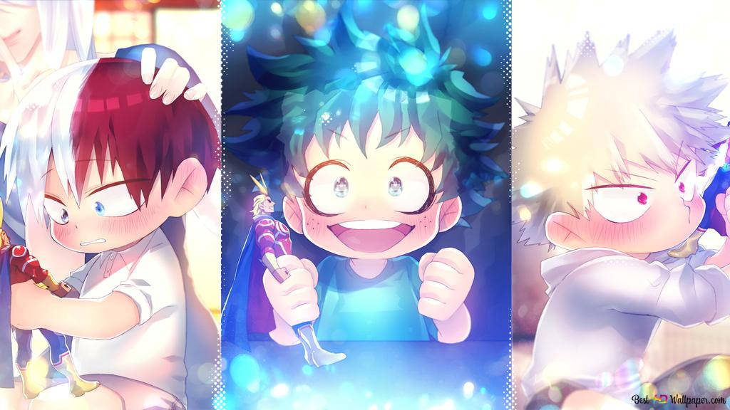 Deku, Todoroki And Bakugou — Ready For Battle! Background