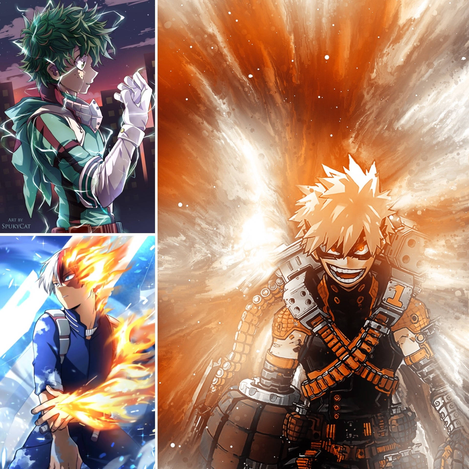 Deku X Todoroki X Bakugou Abilities Background