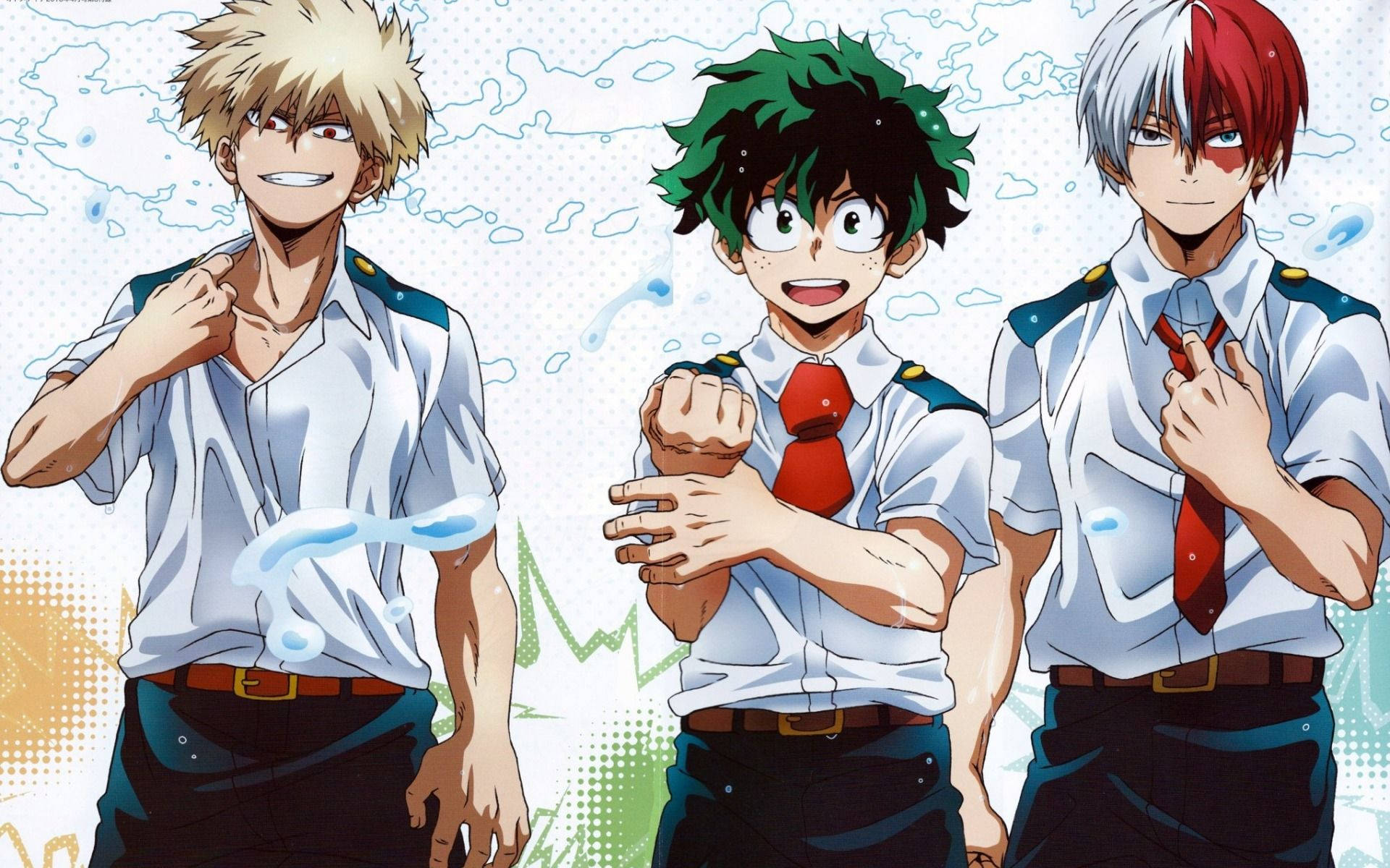 Deku X Todoroki X Bakugou Uniform Background