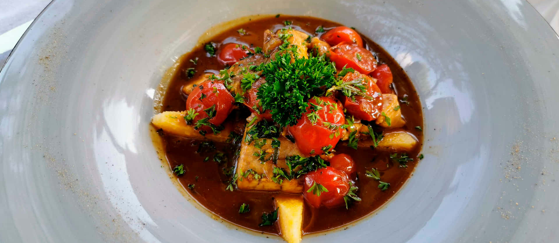Delectable Brudet Seafood Stew Nicely Plated Background