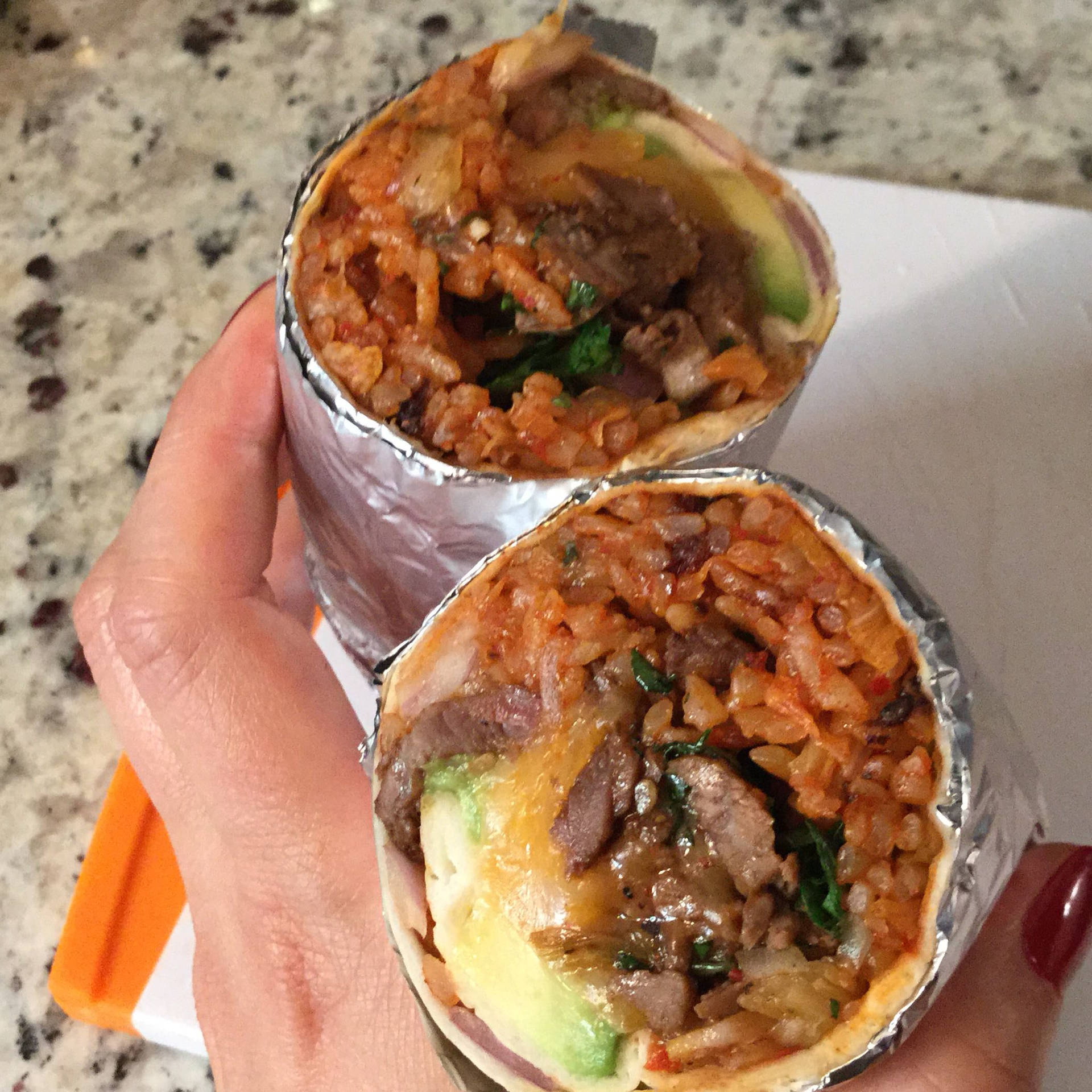 Delectable Burrito Stuffed With Spicy Kimchi