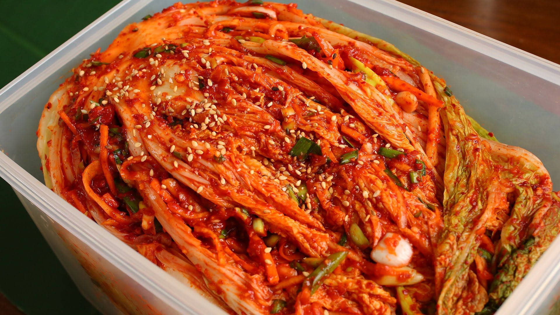 Delectable Close Up Of Kimchi