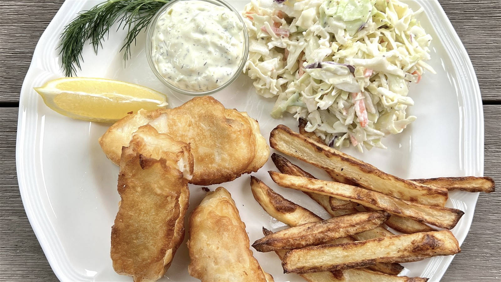 Delectable Fish And Chips With Coleslaw