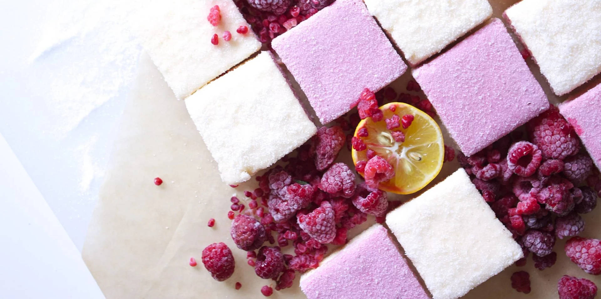 Delectable Handmade Vanilla Raspberry Marshmallow Background