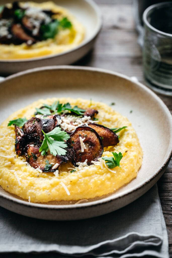 Delectable Polenta Topped With Savory Mushrooms