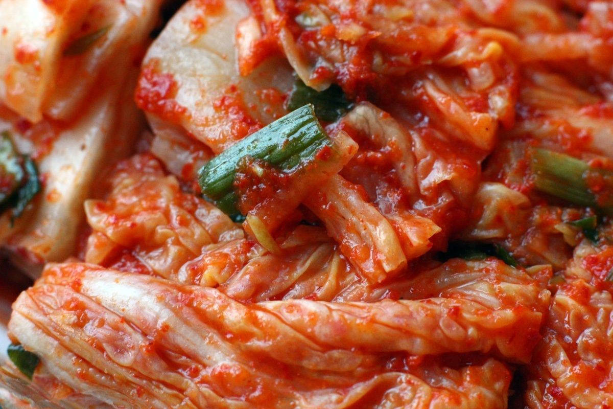 Delectable Showcase Of Freshly Made Kimchi