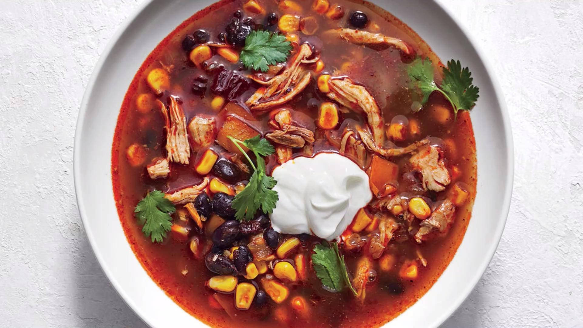 Delectable Slow-cooked Black Bean Soup Background