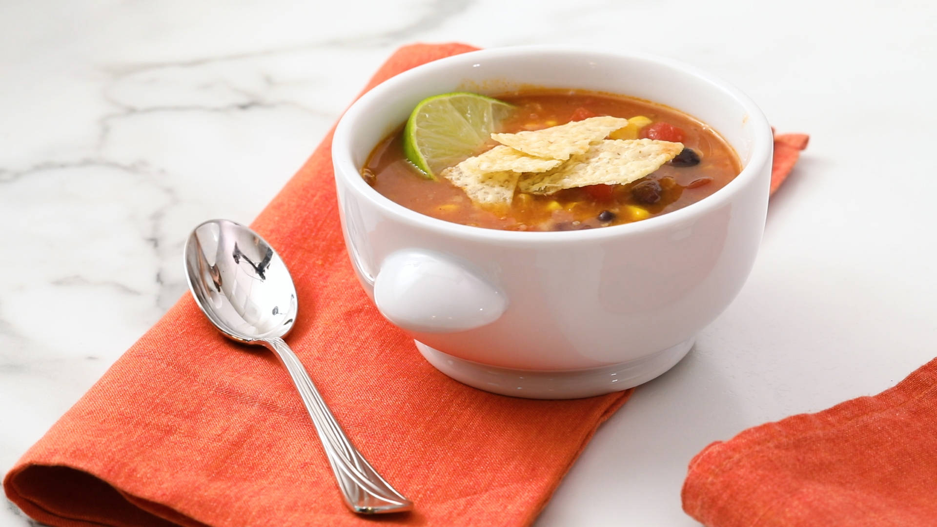 Delectable Tortilla Soup With Black Beans Background