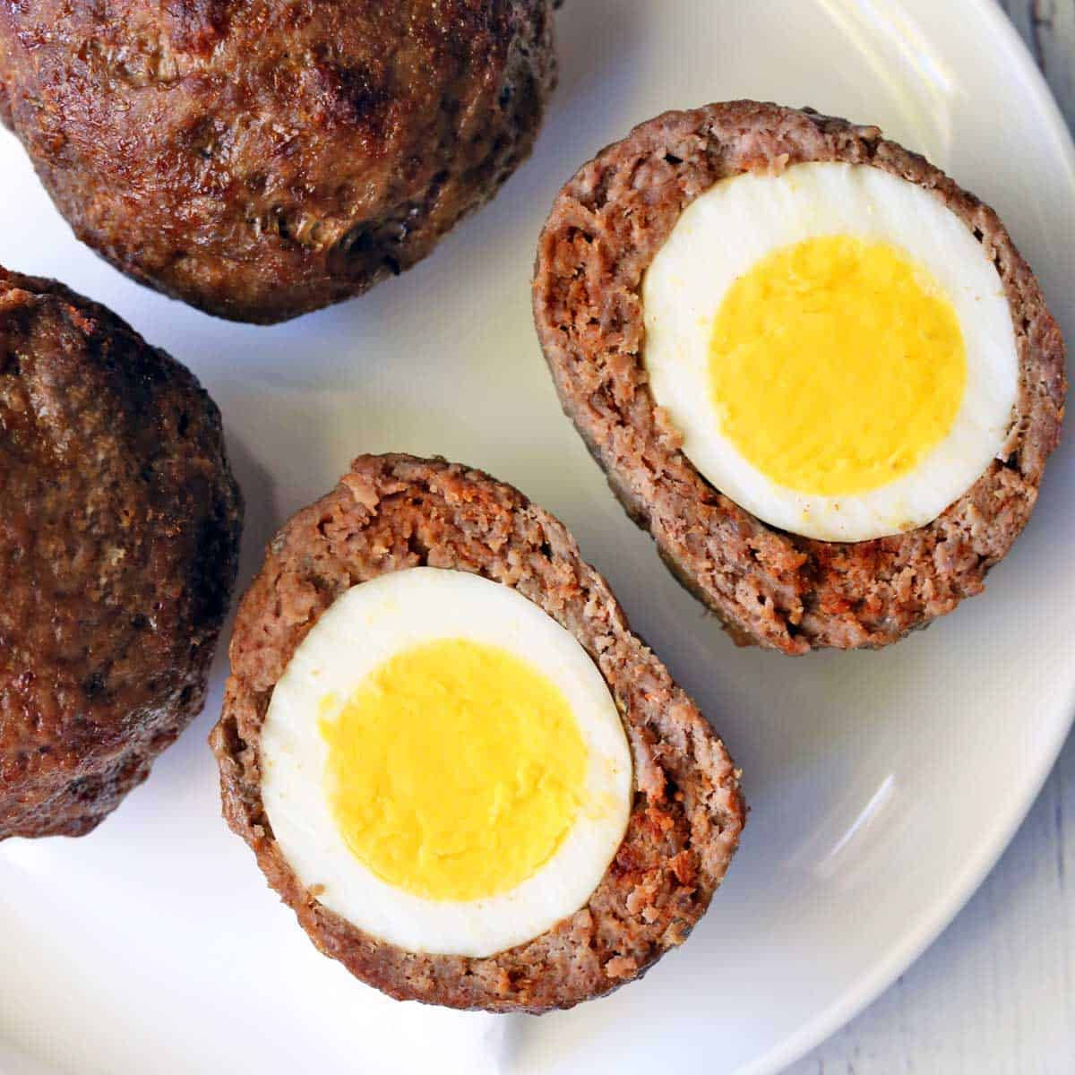 Delectable Traditional British Scotch Eggs Dish On Plate