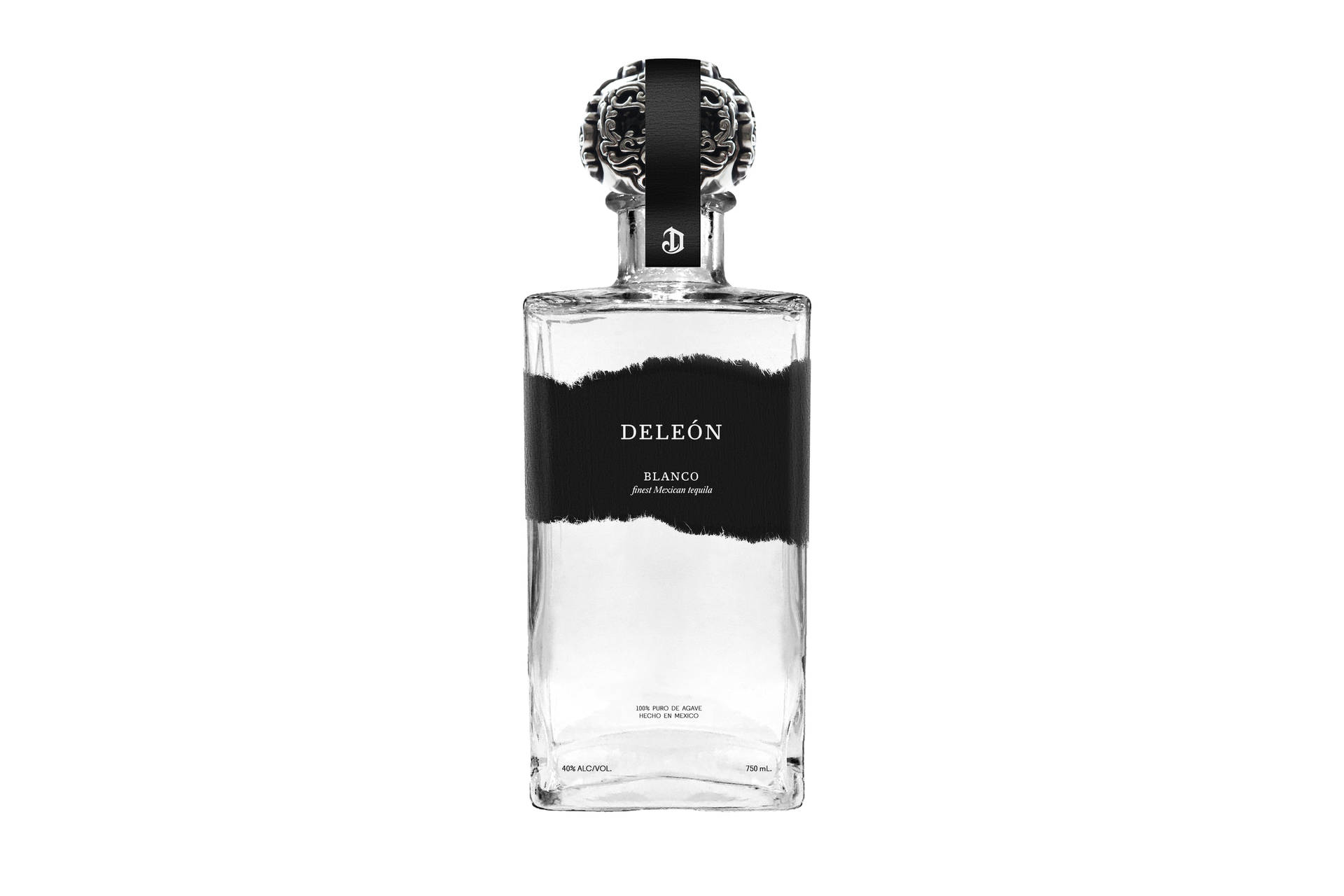 Deleón Tequila Blanco Clear Bottle Background