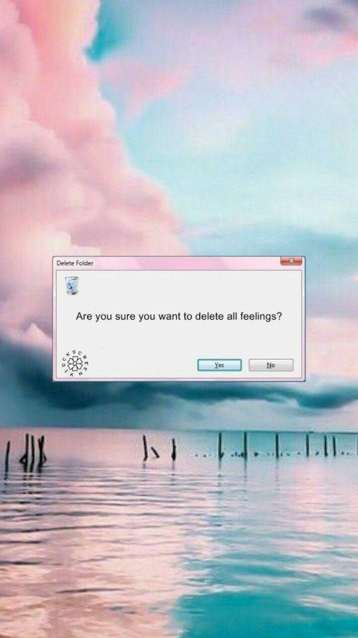 Delete Feelings On Blue Aesthetic Quote Iphone