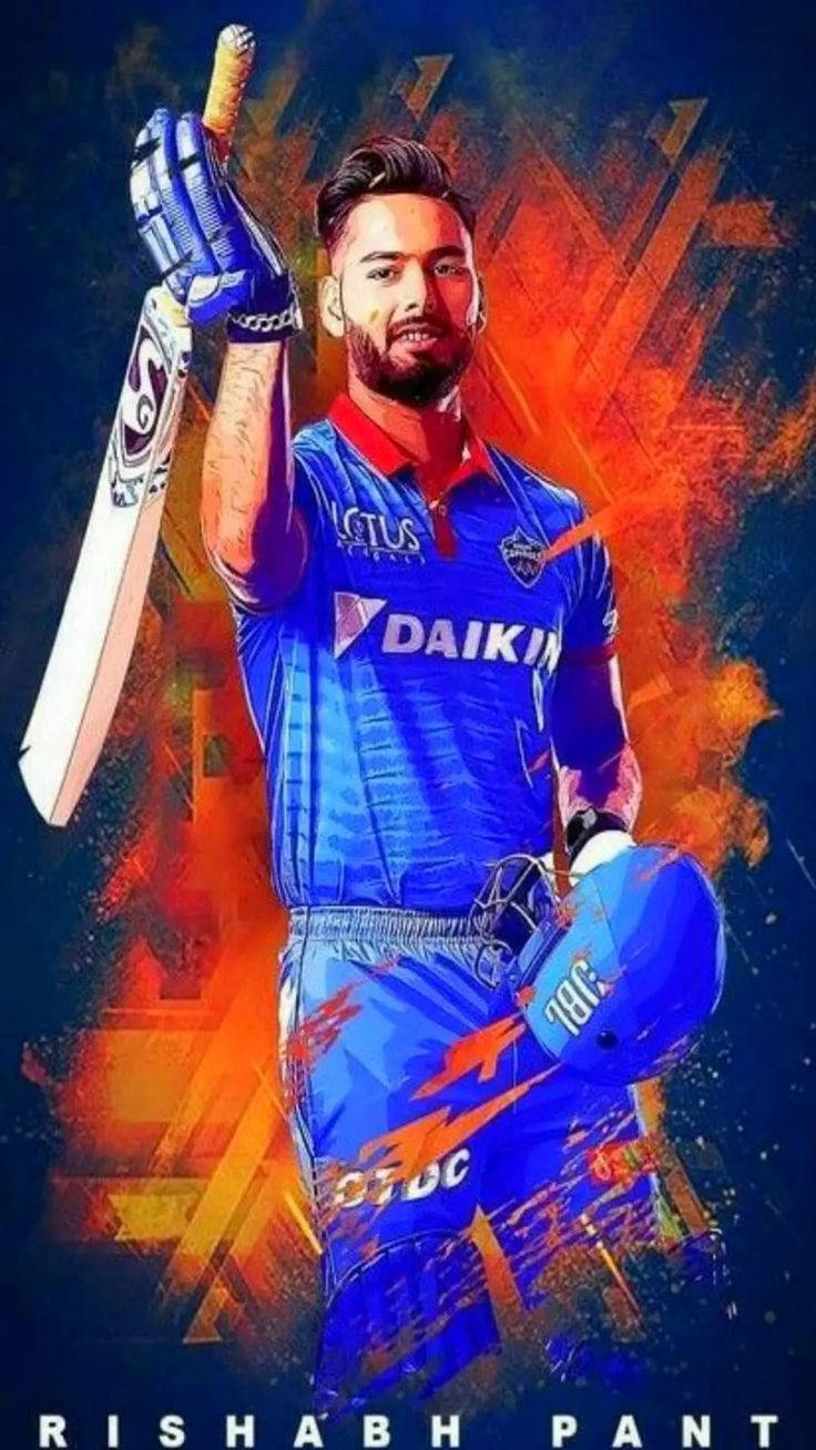 Delhi Capitals Pant Signed Photo Background