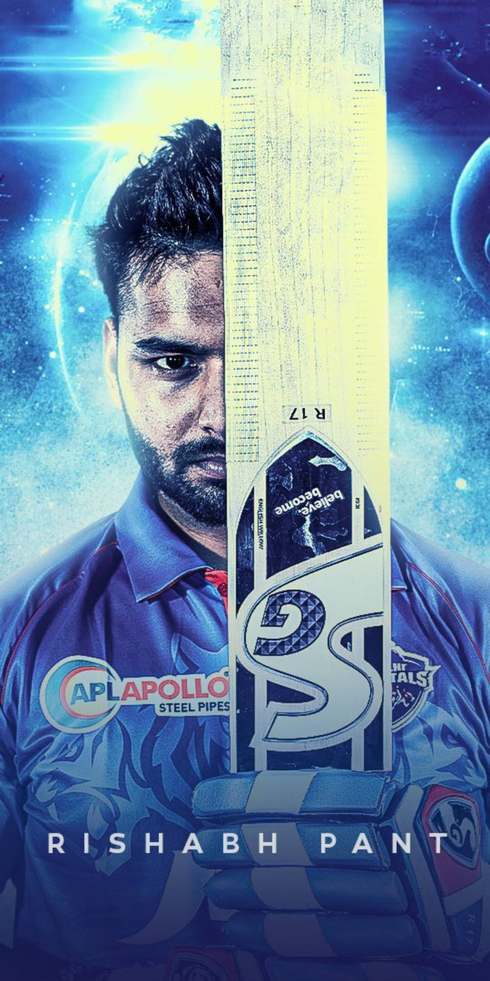 Delhi Capitals Rishabh Half Face Background