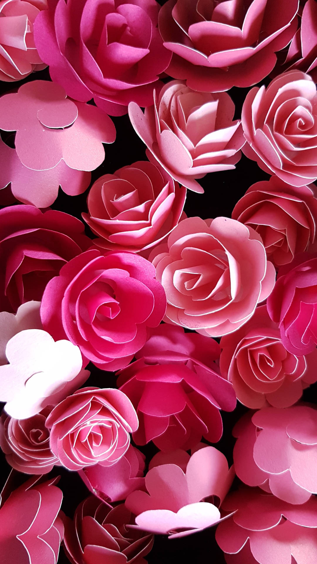 Delicate Pink Paper Roses - Epitome Of Aesthetic Pleasure Background