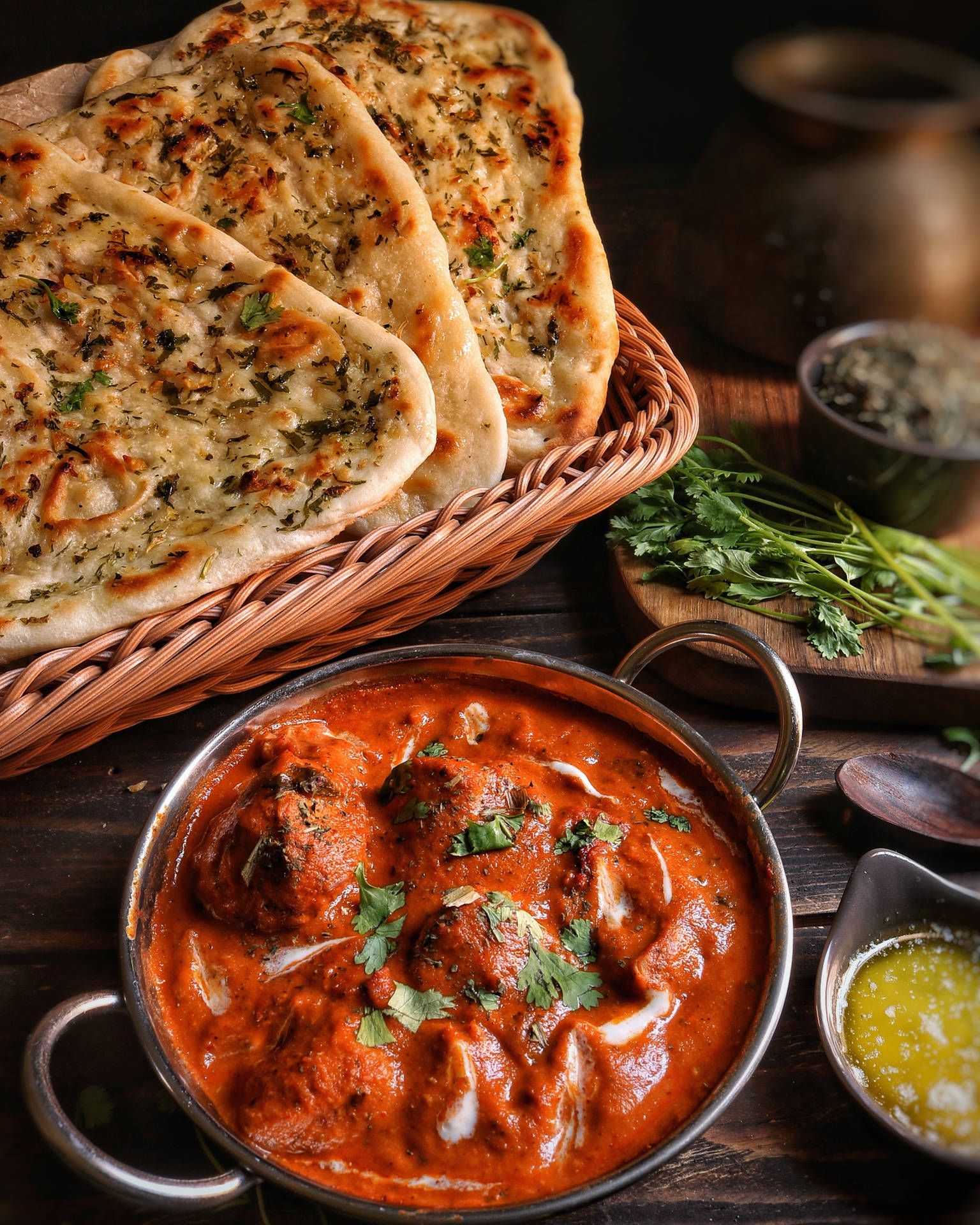 Delicious And Creamy Butter Chicken Background