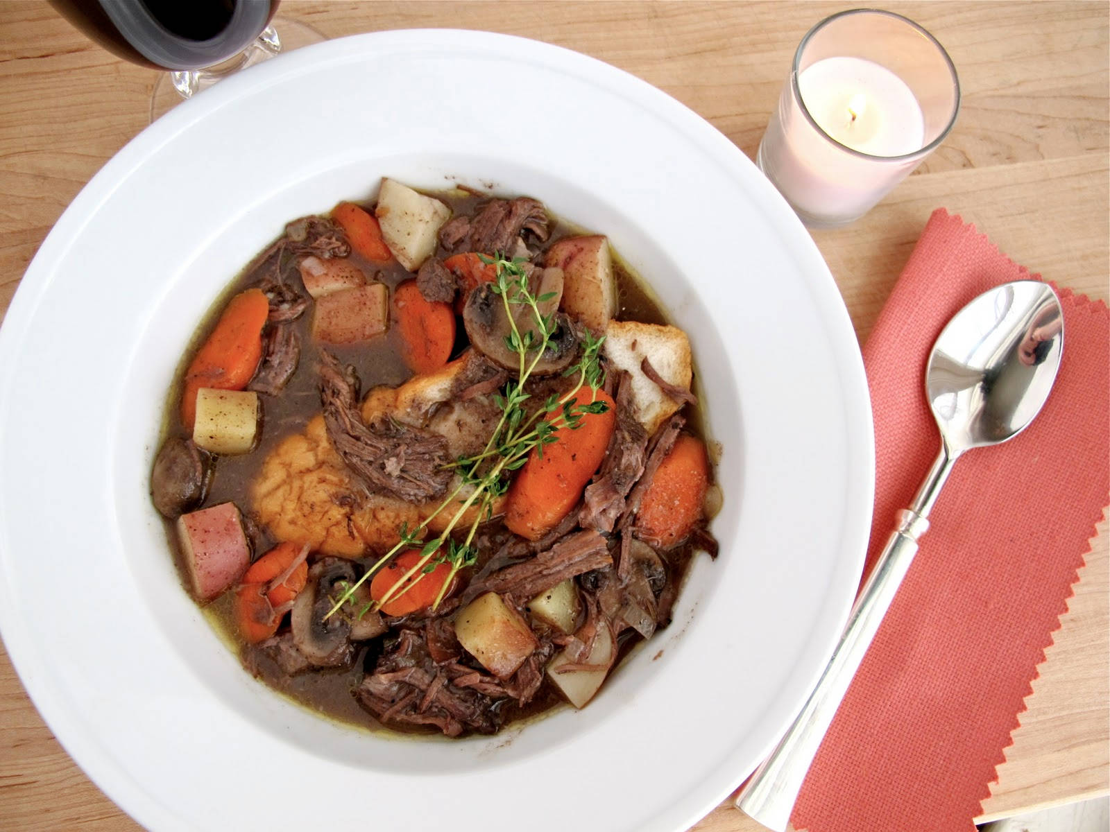 Delicious And Heartening Beef Bourguignon Dish Background