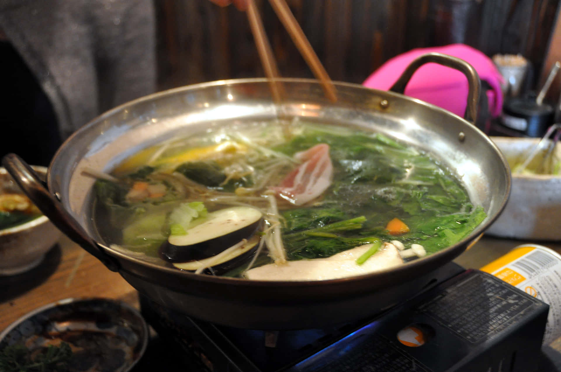 Delicious And Hot Shabu-shabu Stew Background