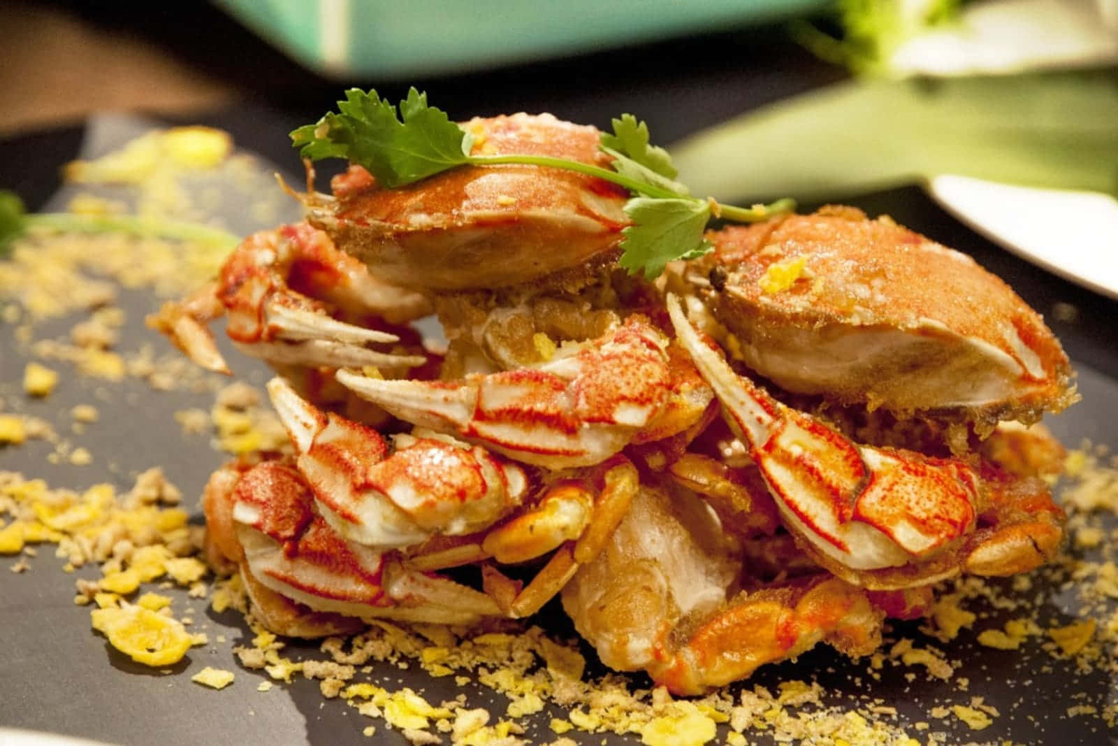 Delicious And Spicy Chilli Crab Dish Background