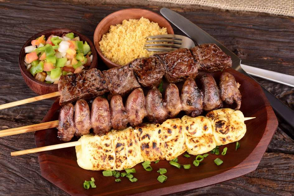 Delicious Churrasco Grilled On Skewers